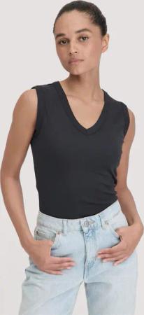 hessnatur Damen Softrib Top Fitted aus Bio-Baumwolle und TENCEL™ Modal - schwarz - Größe 44