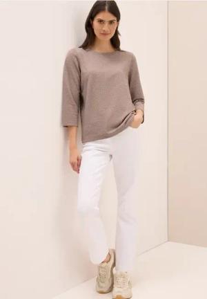 Cecil Damen Two Tone Strukturshirt in Braun, Gr: XXL