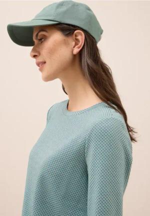 Cecil Damen Two Tone Strukturshirt in Grün, Gr: S