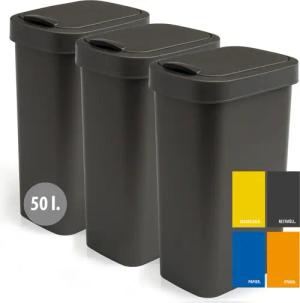 Hausfelder Mülleimer Abfalleimer 50l mit Deckel,