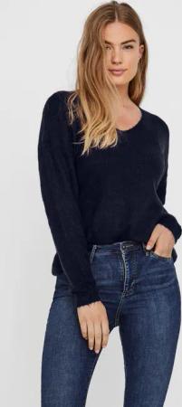 Vero Moda V-Ausschnitt-Pullover VMCREWLEFILE LS V-NECK