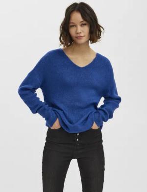 Vero Moda V-Ausschnitt-Pullover VMCREWLEFILE LS V-NECK