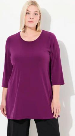 Ulla Popken Longshirt Longshirt A-Linie Rundhalsausschnitt