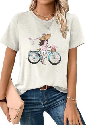 PYL T-Shirt Shirts Damen Casual Porträt