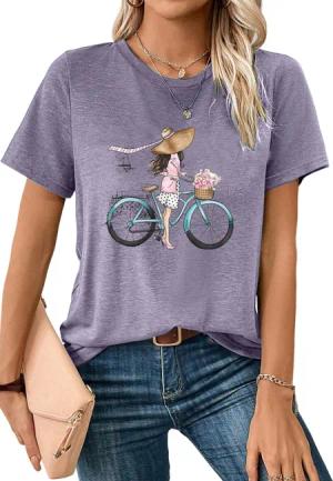 PYL T-Shirt Shirts Damen Casual Porträt