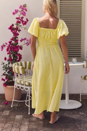 Next Midikleid Midikleid mit Puffärmeln (1-tlg)