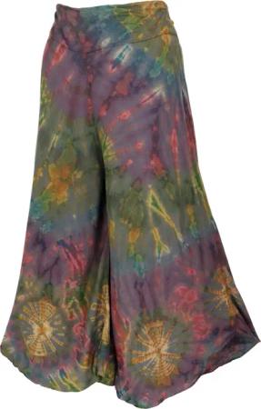 Guru-Shop Relaxhose Batik Palazzohose, Hosenrock, Batikhose,..