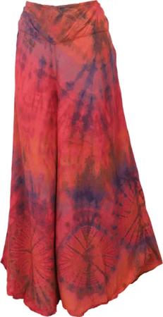Guru-Shop Relaxhose Batik Palazzohose, Hosenrock, Batikhose,..