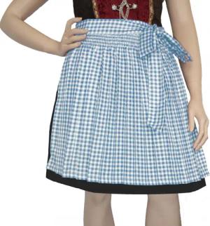 German Wear Dirndlschürze GW1603-1-hellblau Kariert, Dirndl