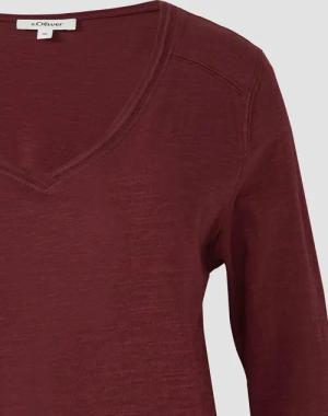 s.Oliver 3/4-Arm-Shirt 3/4-Armshirt aus Baumwollslub mit