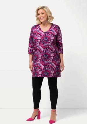 Ulla Popken Longshirt Longshirt Batikmuster Zipper