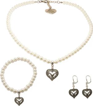 Alpenflüstern Ketten-Set Trachtenschmuck-Set Perlen-Trachtenkette, Trachten-Armband und