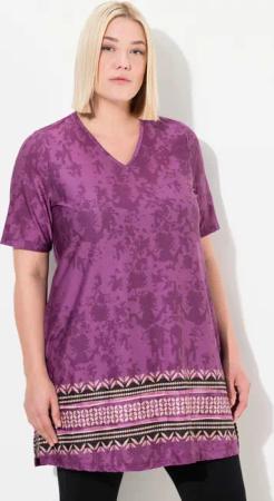 Ulla Popken Longshirt Longshirt A-Linie Alloverdruck