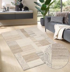 THEKO Wollteppich Lola, Wolle, handgearbeitet, Patchwork
