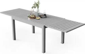 HOMALL Gartentisch Gartentisch Aluminium Ausziehtisch 80/160