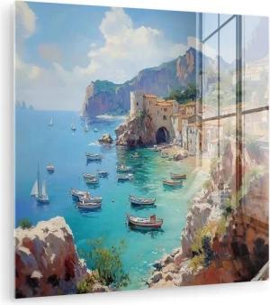 MuchoWow Acrylglasbild Küstendorf - Malerei -