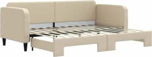 vidaXL Bett Tagesbett Ausziehbar Creme 80x200