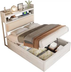 REDOM Polsterbett Hydraulikbett mit USB &