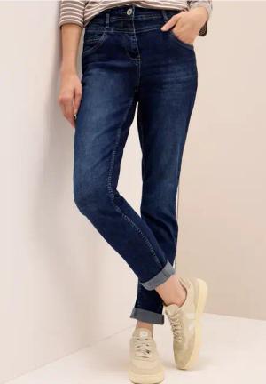 Cecil Damen Slim Fit Jeans in Blau, Gr: 36