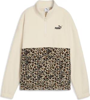 Lockerer Damen-Pullover mit halbem Reißverschluss Puma Graphic