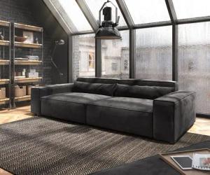 DELIFE Big-Sofa Sirpio, XL Mikrofaser Schwarz