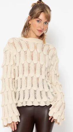 SASSYCLASSY Strickpullover Pullover Damen mit Strukturmuster