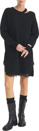 Pinko - Midi Dress With Ribbed Texture - Größe L - schwarz