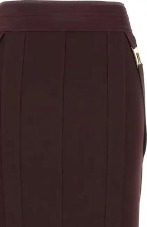 Elisabetta Franchi - Corsetry-Inspired Midi Skirt With Zigzag Stitching - Größe 42 - rot