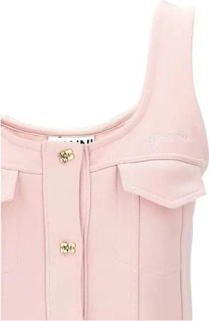 GANNI - Relaxed Fit Fleece Cotton Mini Dress - Größe S - pink
