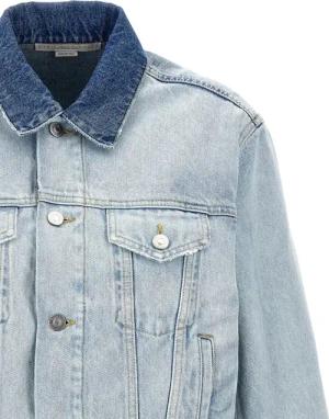 Stella McCartney - Two-Tone Cotton Denim Jacket - Größe S - blau