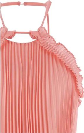 Twin-Set - Long Pleated Dress With American Neckline - Größe 42 - pink