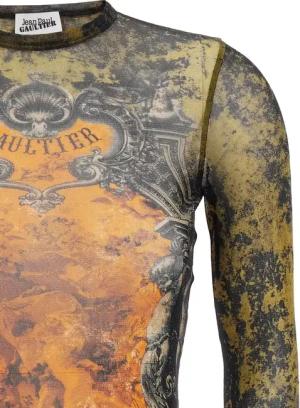 Jean Paul Gaultier - Médaillon' Top - Größe S - braun