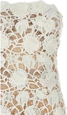Ermanno Scervino - Macramé Lace Sheath Dress With Off-The-Shoulder D - Größe 40 - weiß