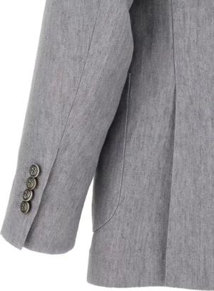 Brunello Cucinelli - Linen Denim Dress With Deconstructed Blazer Design - Größe 46 - grau
