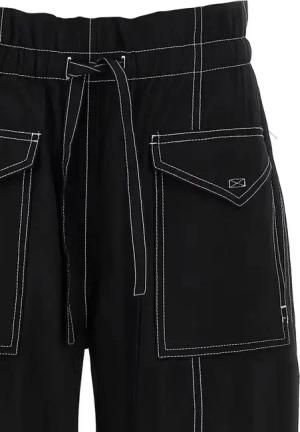 GANNI - Light Slub Pocket' Pants - Größe 34 - schwarz