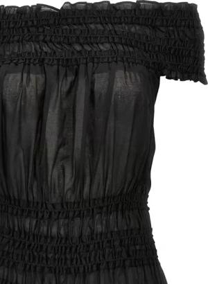Tory Burch - 'Smocked Cotton' Dress - Größe S - schwarz