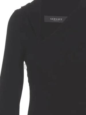 Versace - Long Cut-Out Hooded Dress - Größe 42 - schwarz