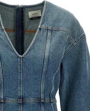 Haikure - Blue Cotton Denim Mini Dress - Größe M - blau