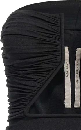 Rick Owens - Off-The-Shoulder Black Prong Bustier Top With Drap - Größe 44 - schwarz