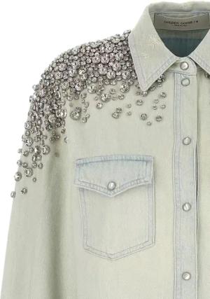 Golden Goose - Becca' Shirt - Größe L - blau