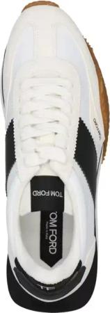 Tom Ford Low-Top Sneaker - Logo Leather Sneakers - Gr. 44 (EU) - in Weiß - für Damen