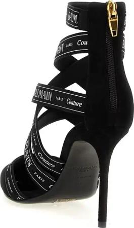 Balmain Hohe Schuhe - 'Couture Ribbon-Print' Pumps - Gr. 40 (EU) - in Schwarz - für Damen