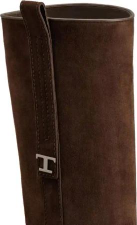 Tod's Stiefel - Long Brown Leather Boots With Strap Detail - Gr. 38 (EU) - in Braun - für Damen