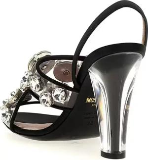 Moschino Sandalen - Maxi Crystal Slingbacks - Gr. 39 (EU) - in Schwarz - für Damen
