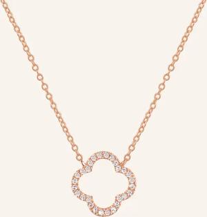 Leaf Halskette CLOVER aus 18 Karat Roségold mit Diamanten