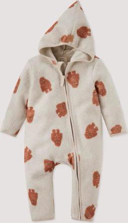 hessnatur Baby Fleece Overall Regular aus Bio-Baumwolle - braun - Größe 86/92