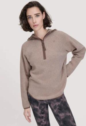 hessnatur Loungewear Fleece Hoodie Relaxed ACTIVE LIGHT aus Bio-Baumwolle - beige - Größe XXL