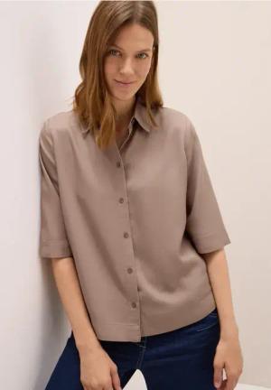 Cecil Damen Lyocell Hemdbluse in Braun, Gr: M