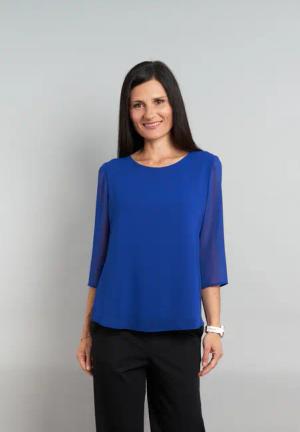 Seidel Moden Chiffonbluse mit 3/4-Armen und