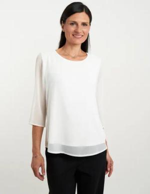 Seidel Moden Chiffonbluse mit 3/4-Armen und